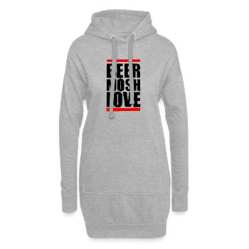 Bière Mosh Love Lettre Noire - Sweat-shirt à capuche long Femme - gris chiné - Devant
