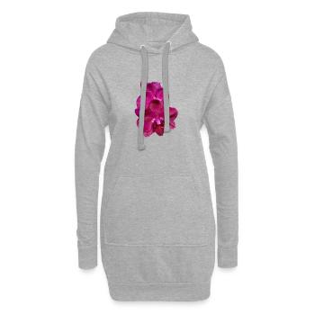 Phalaenopsis Hybride Rose Violet Fleur d’Orchidée - Sweat-shirt à capuche long Femme - gris chiné - Devant