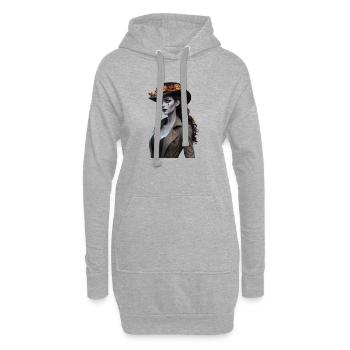 Halloween-Hexe - Der Hirsch-Stalker - Hoodie-Kleid - Grau meliert - Vorne