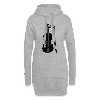 Grafik Violine - Hoodie-Kleid - Grau meliert - Vorne