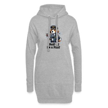 Beagle Pilot - Hoodie-Kleid - Grau meliert - Vorne