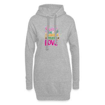 Genieße die Sonne, verbreite die Liebe -Zitat - Hoodie-Kleid - Grau meliert - Vorne