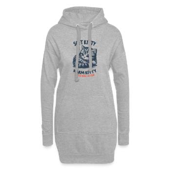 Weiches Kätzchen - Hoodie-Kleid - Grau meliert - Vorne