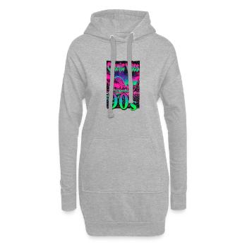 Cosmic Vibes 90s Retro Neon - Hoodie-Kleid - Grau meliert - Vorne