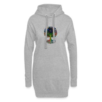 Arbre de l’Univers - Sweat-shirt à capuche long Femme - gris chiné - Devant