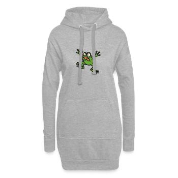 Panik-Frosch - Hoodie-Kleid - Grau meliert - Vorne