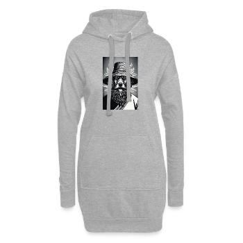 Le chien vigilant - Sweat-shirt à capuche long Femme - gris chiné - Devant