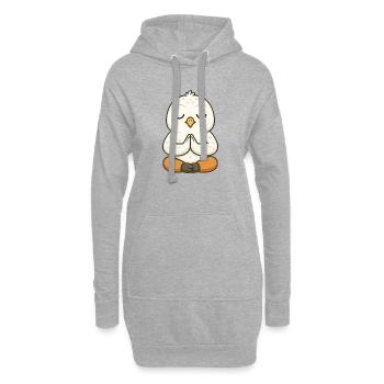 Süße Eule Yoga Meditation Entspannung Cartoon - Hoodie-Kleid - Grau meliert - Vorne