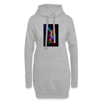 Regenbogen Blitzsturm - Hoodie-Kleid - Grau meliert - Vorne