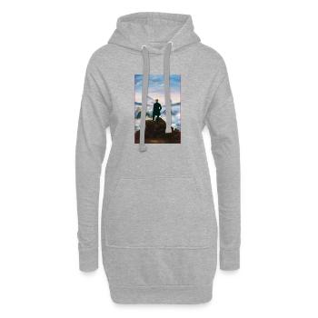 Caspar David Friedrich Wanderer über dem Nebelmeer - Hoodie-Kleid - Grau meliert - Vorne