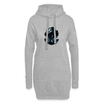 Tempête sur le lac - Sweat-shirt à capuche long Femme - gris chiné - Devant