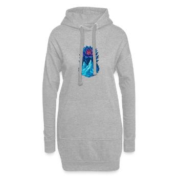 Gletscherblüte - Hoodie-Kleid - Grau meliert - Vorne