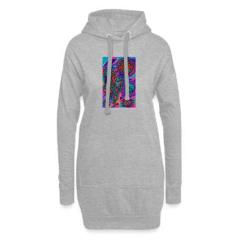 Guerrier aztèque et symboles - Sweat-shirt à capuche long Femme - gris chiné - Devant