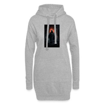Gespenst des Blutmondes - Hoodie-Kleid - Grau meliert - Vorne