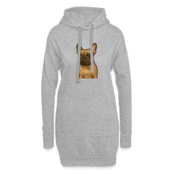 Frenchie in Love - Hoodie-Kleid - Grau meliert - Vorne