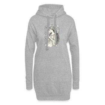 Livre Livres Lecture Mme Art Nouveau Cadeau - Sweat-shirt à capuche long Femme - gris chiné - Devant
