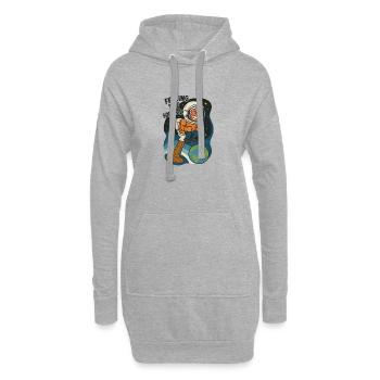 toilette selle toilette drôle astronaute enfants - Sweat-shirt à capuche long Femme - gris chiné - Devant