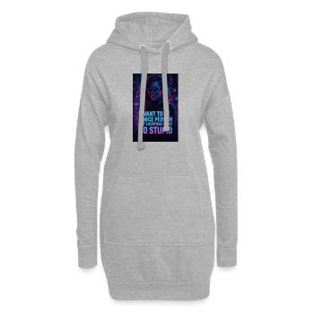 Humorvoller Neon-Design mit sarkastischem Spruch - Hoodie-Kleid - Grau meliert - Vorne