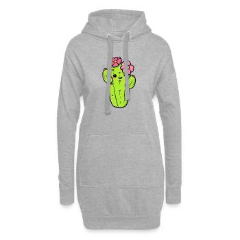 Cactus - Sweat-shirt à capuche long Femme - gris chiné - Devant