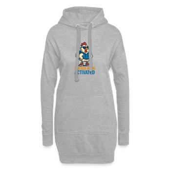 Hühnermodus Aktiviert - Hoodie-Kleid - Grau meliert - Vorne