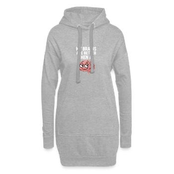 Verstand versus Technologie: Slimme Hersenen - Sweat-shirt à capuche long Femme - gris chiné - Devant