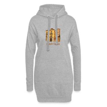 Fassaden in Madrid - Hoodie-Kleid - Grau meliert - Vorne