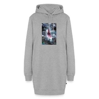 Schwimmendertiger Poster - Hoodie-Kleid - Grau meliert - Vorne