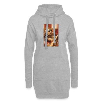 ours en hoodie étoilé avec lunettes de soleil - Sweat-shirt à capuche long Femme - gris chiné - Devant