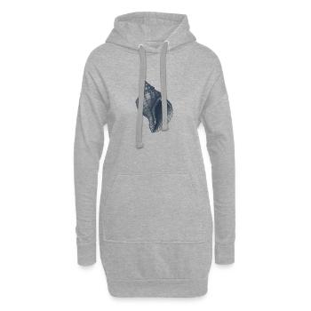 Elegante nautische Muschel Illustration - Hoodie-Kleid - Grau meliert - Vorne