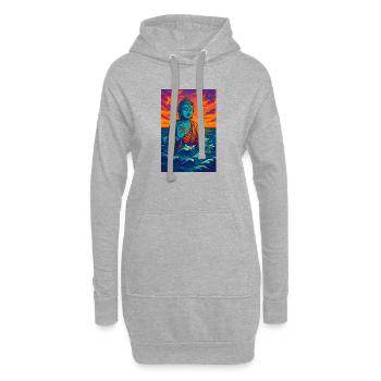 Serene Buddha by Sunset - Hoodie Dress - heather grey - Front