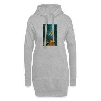 Nature Adventure Sweat à capuche Randonneur en forêt - Sweat-shirt à capuche long Femme - gris chiné - Devant