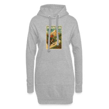 Vélo Passage col Montagne - Sweat-shirt à capuche long Femme - gris chiné - Devant