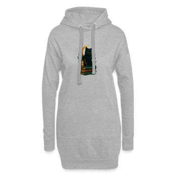 Enchanting_black_cat - Hoodie-Kleid - Grau meliert - Vorne