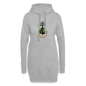 Arbre du monde en forme de cœur - Sweat-shirt à capuche long Femme - gris chiné - Devant