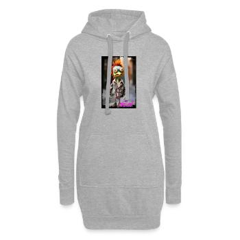Ausdrucksstarker Klamauk-Entencharakter Puppe Punk - Hoodie-Kleid - Grau meliert - Vorne
