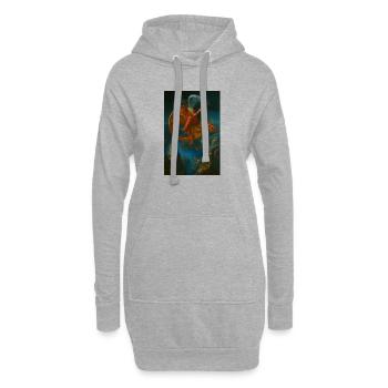 Fantasy Mechanisches fliegendes Kreaturendesign - Hoodie-Kleid - Grau meliert - Vorne