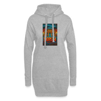 Grafiti Berlin T-Shirt mit Brandenburger Tor - Hoodie-Kleid - Grau meliert - Vorne