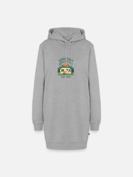 Abenteuer - Hoodie-Kleid - Grau meliert