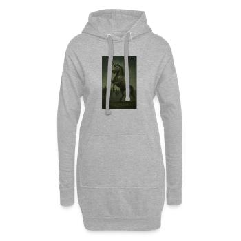 Licorne zombie - Sweat-shirt à capuche long Femme - gris chiné - Devant