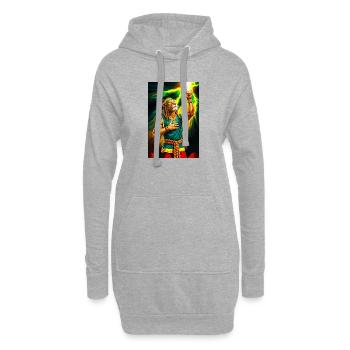 Rastafari Humanoider Löwe - Hoodie-Kleid - Grau meliert - Vorne