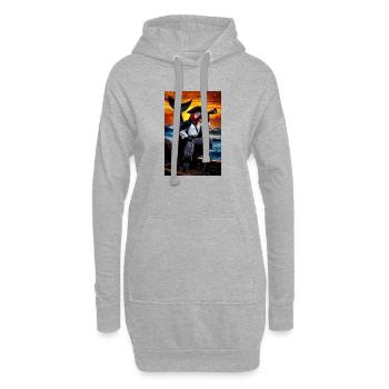 Pirat Humanoider Papagei - Hoodie-Kleid - Grau meliert - Vorne