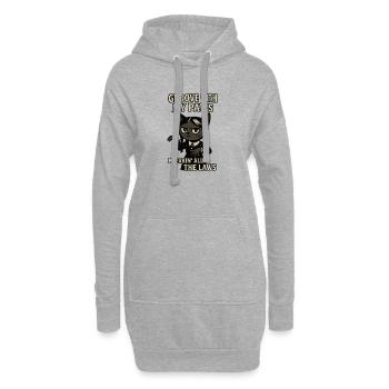 Révolution juridique féline - Sweat-shirt à capuche long Femme - gris chiné - Devant