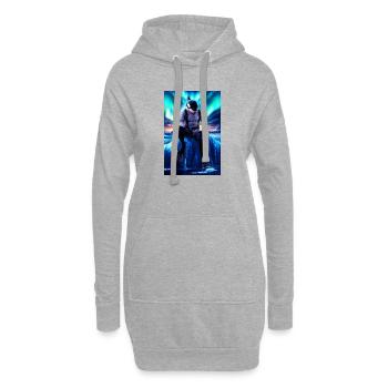 Humanoider Orca-Taucher - Hoodie-Kleid - Grau meliert - Vorne