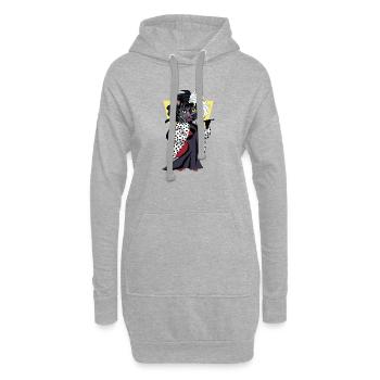 Chat de Vil - Sweat-shirt à capuche long Femme - gris chiné - Devant