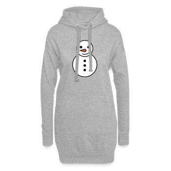 Illustration de bonhomme de neige pour la mode d’hiver - Sweat-shirt à capuche long Femme - gris chiné - Devant