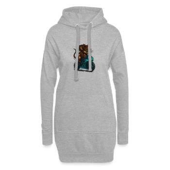 Motorrad Maus - Hoodie-Kleid - Grau meliert - Vorne