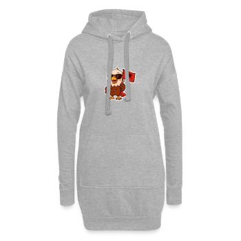 Albanie chemise drapeau aigle vacances balkanique cadeau - Sweat-shirt à capuche long Femme - gris chiné - Devant