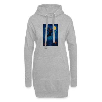 Halloween süße pixel Katze - Hoodie-Kleid - Grau meliert - Vorne