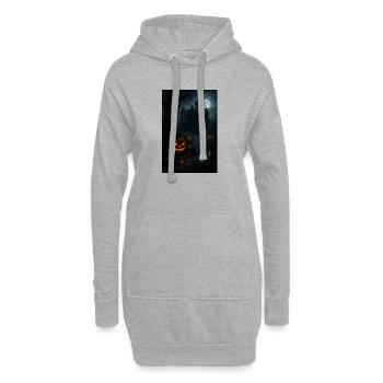Citrouille gothique effrayante pour Halloween - Sweat-shirt à capuche long Femme - gris chiné - Devant