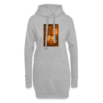 Niedliche Halloween Geister - Hoodie-Kleid - Grau meliert - Vorne